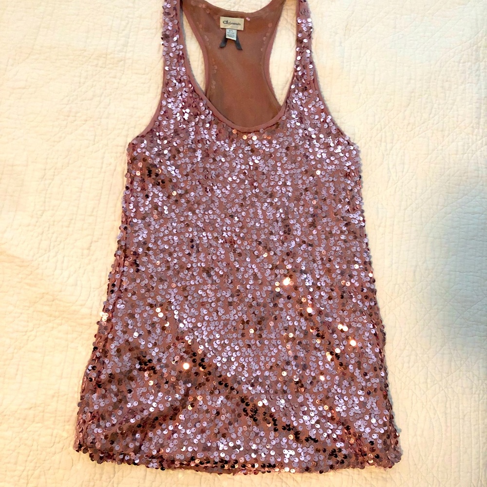 Dynamite pink sequin tank top sized small